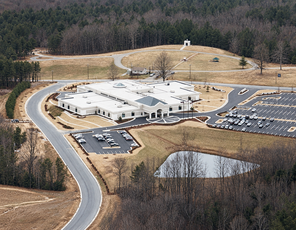Archival aerial view of Boyles at Hickory Furniture Mart