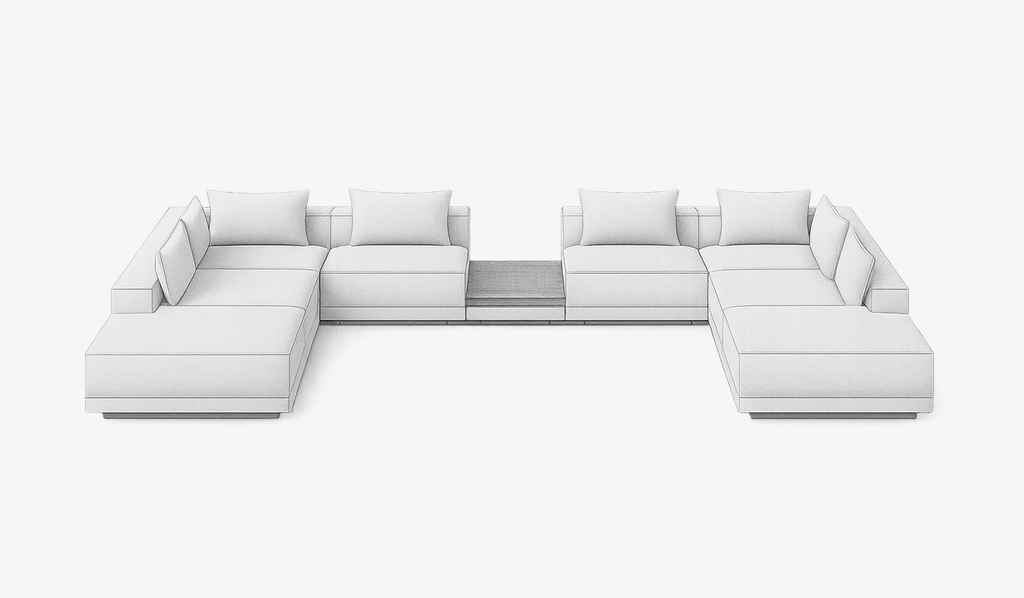 Napoli 14— Ottoman B (2), Block Table Mid (2), Armless (2), Corner (Copy) (Copy) (Copy) (Copy) - HENDRICKS