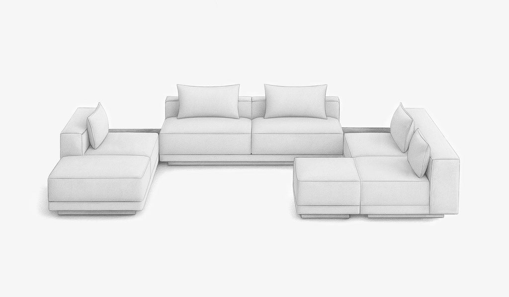 Napoli 16— Ottoman B (2), Block Table Mid (2), Armless (2), Corner (Copy) - HENDRICKS