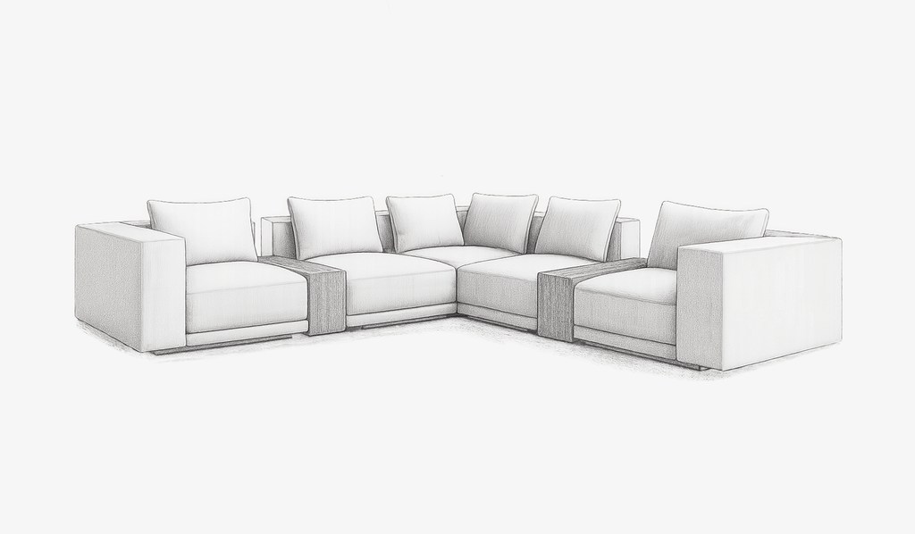 Napoli 8— Left Corner, Block Table Mid (2), Armless (2), Corner, Right Corner - HENDRICKS