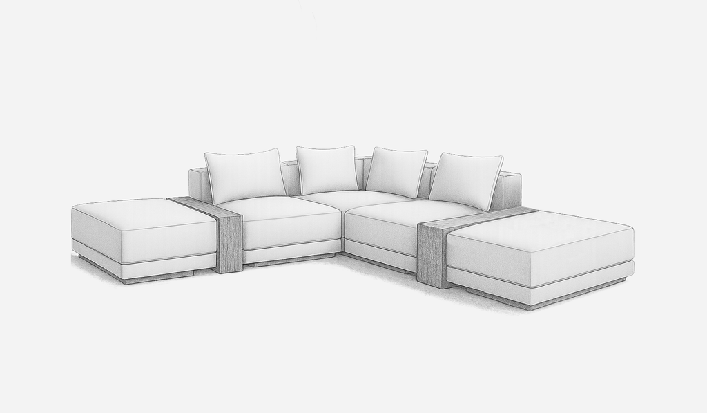 Napoli 9— Ottoman B (2), Block Table Mid (2), Armless (2), Corner - HENDRICKS