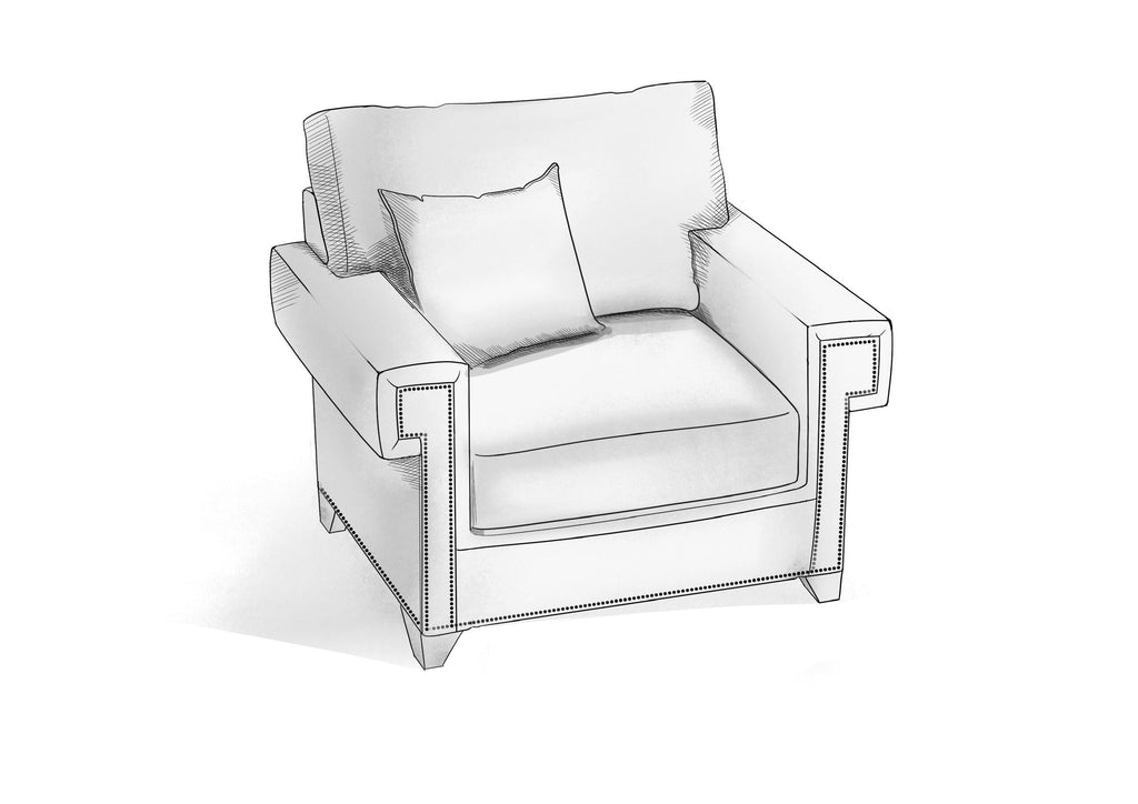 Greek Key Arm Chair - Hendricks Fine Furniture | Luxury Upholstery Craftsmen