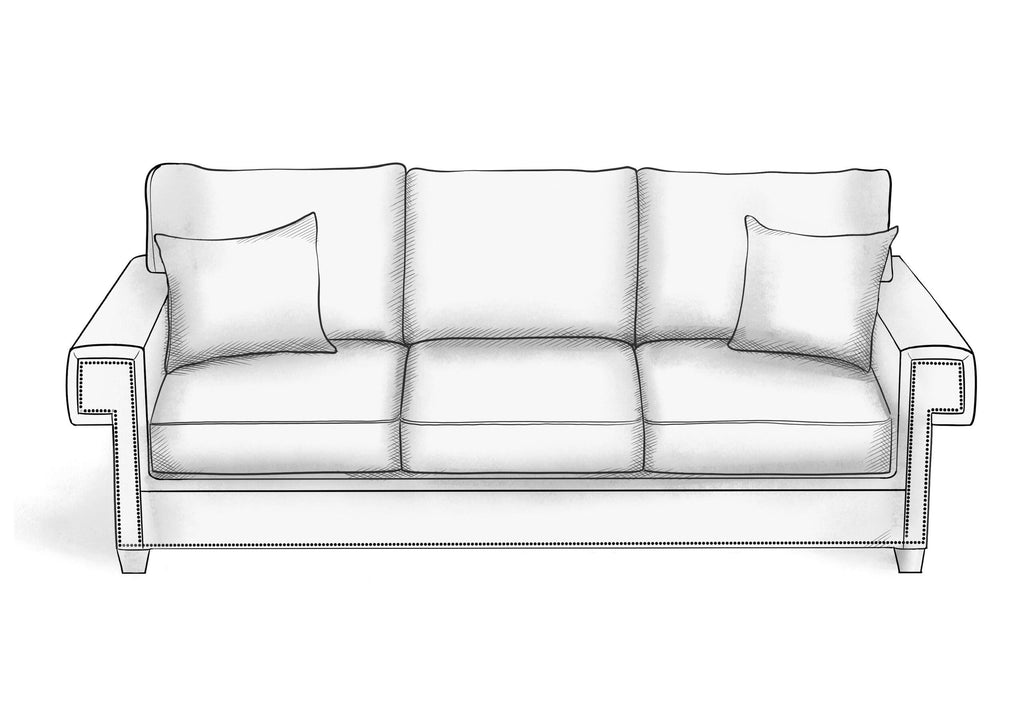 Greek Key Arm Sofa - Hendricks Fine Furniture | Luxury Upholstery Craftsmen