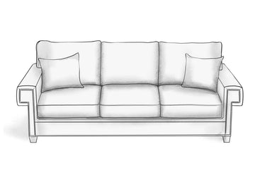 Greek Key Arm Sofa - Hendricks Fine Furniture | Luxury Upholstery Craftsmen