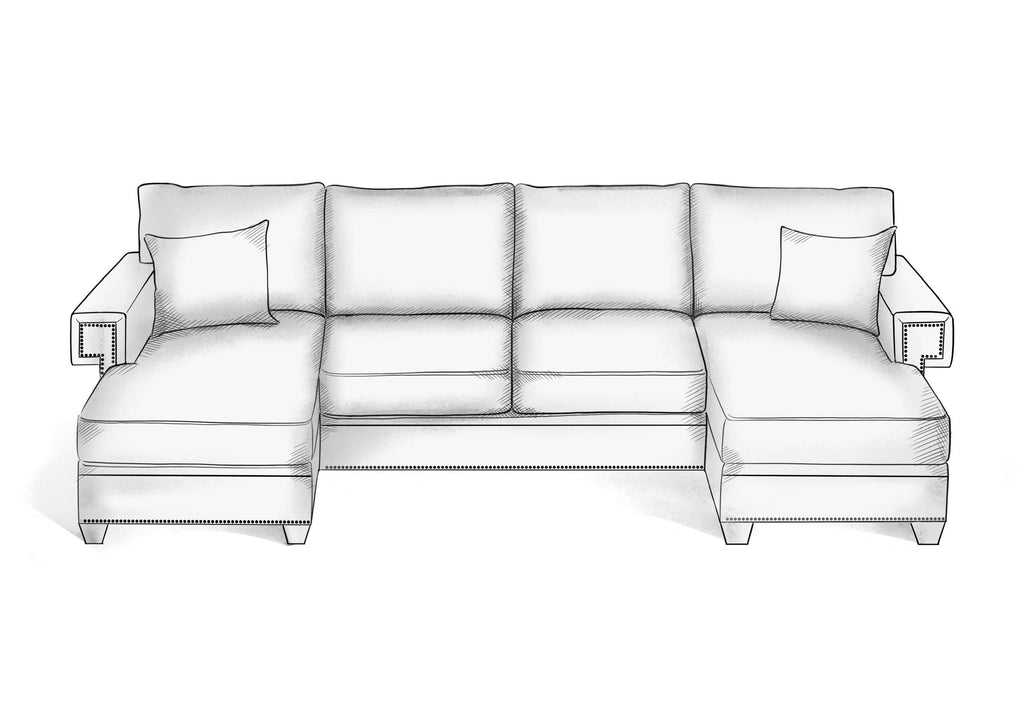Greek Key Arm U Sofa - Hendricks Fine Furniture | Luxury Upholstery Craftsmen