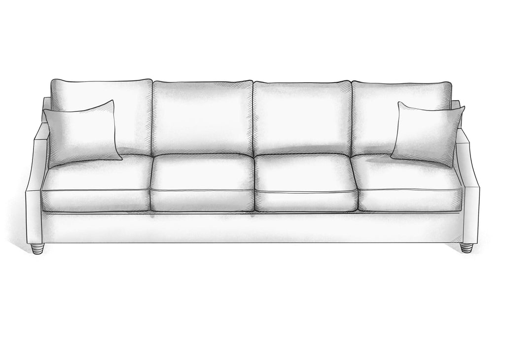 Scoop Arm Extended Sofa - Hendricks Fine Furniture | Luxury Upholstery Craftsmen