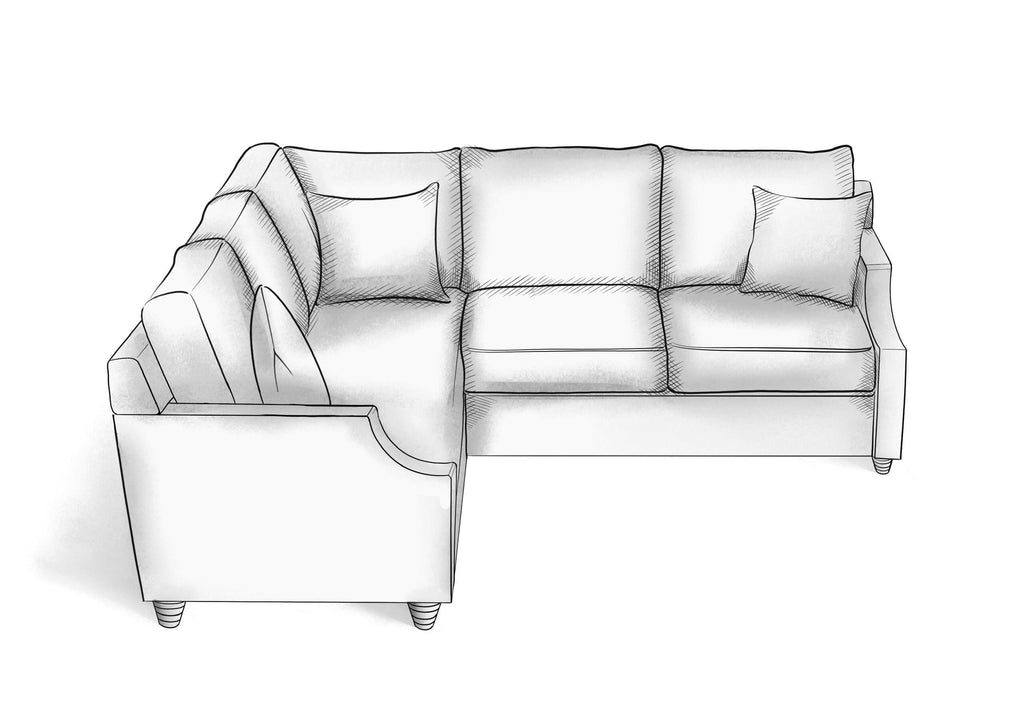Scoop Arm Short L Sectional - Hendricks Fine Furniture | Luxury Upholstery Craftsmen