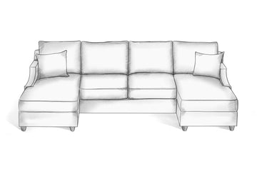 Scoop Arm U Sofa - Hendricks Fine Furniture | Luxury Upholstery Craftsmen