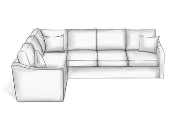 Slope Arm Extended L Sectional - Hendricks Fine Furniture | Luxury Upholstery Craftsmen