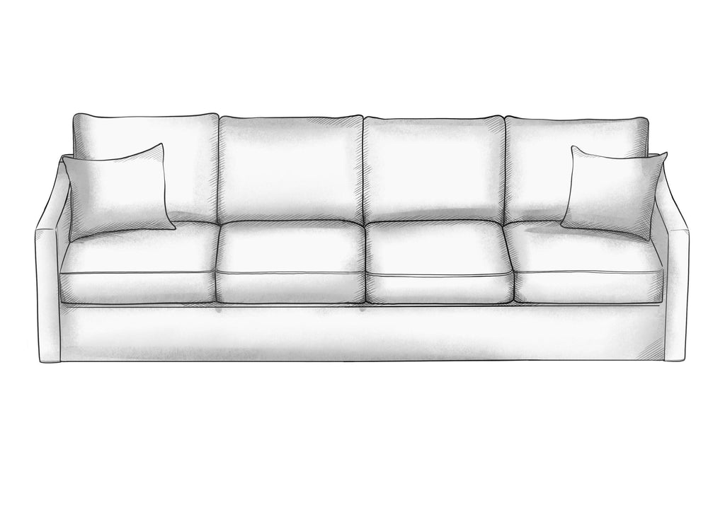 Slope Arm Extended Sofa - Hendricks Fine Furniture | Luxury Upholstery Craftsmen